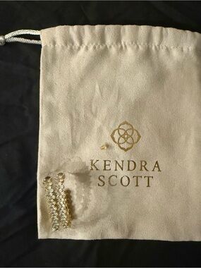 Kendra Scott Gold Crystal Linear Drop Earrings